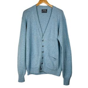 Vintage Puritan Light Blue Grandpa Sweater Cardigan Sz XL Wool Button Front